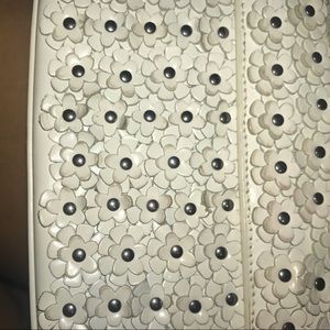 Alaia purse white flower magnet close hard hand clutch